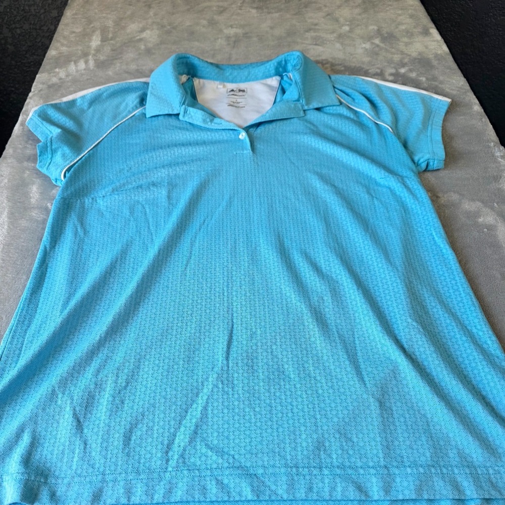 ADIDAS CLIMACOOL GOLF TENNIS POLO SHIRT WOMENS SIZE LG- Light Blue